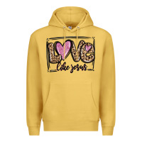 Antique Gold love like jesus Premium Hoodie - MaliasSmallBusiness