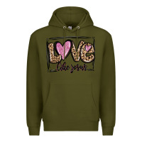 Army Green love like jesus Premium Hoodie - MaliasSmallBusiness