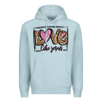Blue Mist love like jesus Premium Hoodie - MaliasSmallBusiness
