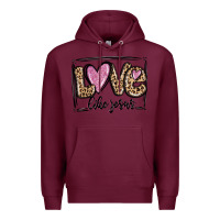 Burgundy love like jesus Premium Hoodie - MaliasSmallBusiness
