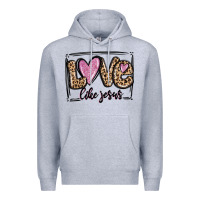 Heather Grey love like jesus Premium Hoodie - MaliasSmallBusiness
