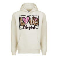 Oatmeal Heather love like jesus Premium Hoodie - MaliasSmallBusiness