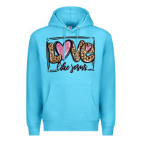 Ocean Blue love like jesus Premium Hoodie - MaliasSmallBusiness