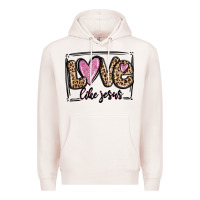 Pale Pink love like jesus Premium Hoodie - MaliasSmallBusiness
