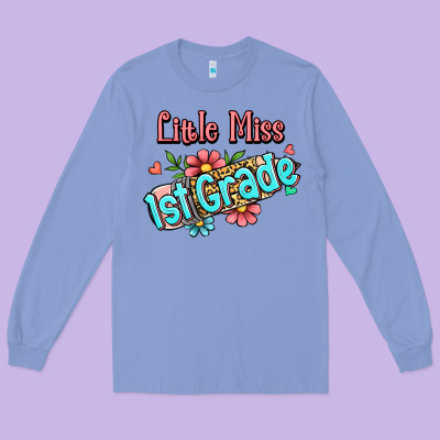 Little Miss First Grade Long Sleeve Tee Designed By Ranaportraitstore