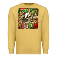 Antique Gold jingle bell rockin skeleton christmas Premium Sweatshirt - Jasminsmagicworld
