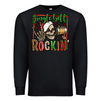 Black jingle bell rockin skeleton christmas Premium Sweatshirt - Jasminsmagicworld