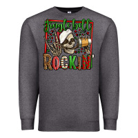 Charcoal Heather jingle bell rockin skeleton christmas Premium Sweatshirt - Jasminsmagicworld