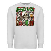 Dove Grey jingle bell rockin skeleton christmas Premium Sweatshirt - Jasminsmagicworld