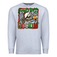Heather Grey jingle bell rockin skeleton christmas Premium Sweatshirt - Jasminsmagicworld
