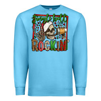 Ocean Blue jingle bell rockin skeleton christmas Premium Sweatshirt - Jasminsmagicworld