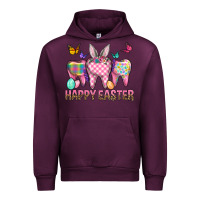 Mauve Wine Happy Easter Dental And Egg Urban Hoodie - BundleAndBundleShop