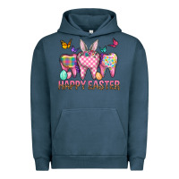 Pigment Midnight Navy Happy Easter Dental And Egg Urban Hoodie - BundleAndBundleShop