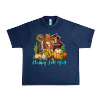 Navy Happy Fall Y'all Longhorn Cow Urban Heavy Tee - RanaPortraitStore