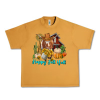 Peanut Butter Happy Fall Y'all Longhorn Cow Urban Heavy Tee - RanaPortraitStore