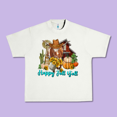 Urban Heavy Tee Happy Fall Y'all Longhorn Cow