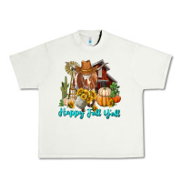 Pistachio Happy Fall Y'all Longhorn Cow Urban Heavy Tee - RanaPortraitStore