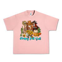Salmon Happy Fall Y'all Longhorn Cow Urban Heavy Tee - RanaPortraitStore