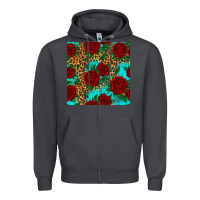 Smoke leopard roses seamless pattern Zipper Hoodie - HRA Design Shop
