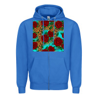 True Royal leopard roses seamless pattern Zipper Hoodie - HRA Design Shop