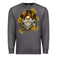 Charcoal Heather cowboy gnome sunflower rope Premium Sweatshirt - BarkalooDesign