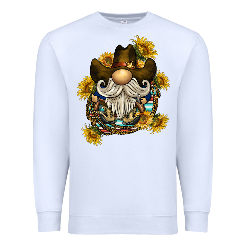 Cowboy Gnome Sunflower Rope Premium Sweatshirt by BarkalooDesign | Teevron