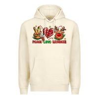 Sandshell peace love reindeer christmas Premium Hoodie - NancyCooperArtShop