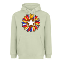 Matcha american flag and sunflower with star Heavyweight Hoodie - Artiststas