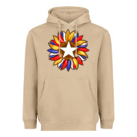 Mushroom american flag and sunflower with star Heavyweight Hoodie - Artiststas