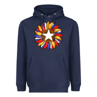 Navy american flag and sunflower with star Heavyweight Hoodie - Artiststas
