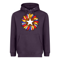 Plum american flag and sunflower with star Heavyweight Hoodie - Artiststas