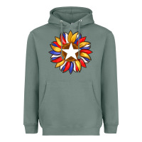Sage american flag and sunflower with star Heavyweight Hoodie - Artiststas