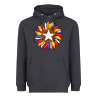 Smoke american flag and sunflower with star Heavyweight Hoodie - Artiststas