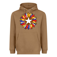 Toasted Coconut american flag and sunflower with star Heavyweight Hoodie - Artiststas