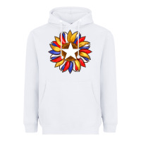 White american flag and sunflower with star Heavyweight Hoodie - Artiststas