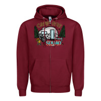 Burgundy camp fire squad Zipper Hoodie - CowhideDigitalArt