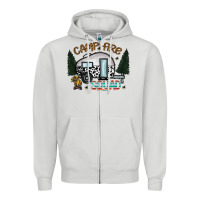 Dove Grey camp fire squad Zipper Hoodie - CowhideDigitalArt