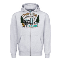 Heather Grey camp fire squad Zipper Hoodie - CowhideDigitalArt