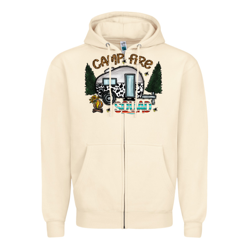 Camp Fire Squad Zipper Hoodie by CowhideDigitalArt | Teevron