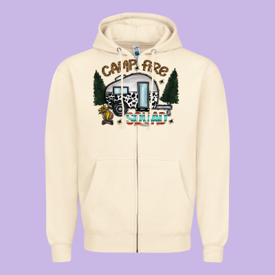 Camp Fire Squad Zipper Hoodie Designed By Cowhidedigitalart
