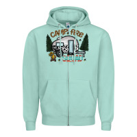 Seafoam camp fire squad Zipper Hoodie - CowhideDigitalArt