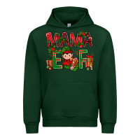 Forest Green Mama Elf With Gift Christmas Urban Hoodie - BundleAndBundleShop
