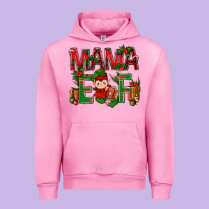 Mama Elf With Gift Christmas Urban Hoodie Designed By Bundleandbundleshop