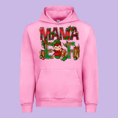 Mama Elf With Gift Christmas Urban Hoodie Designed By Bundleandbundleshop
