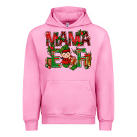 Fuchsia Pink Mama Elf With Gift Christmas Urban Hoodie - BundleAndBundleShop