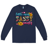 Navy western little miss sassy pants Long Sleeve Tee - Zillion Design Studio