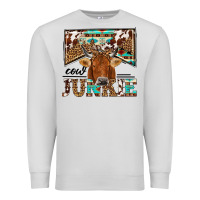 Dove Grey cow junkie Premium Sweatshirt - NancyCooperArtShop
