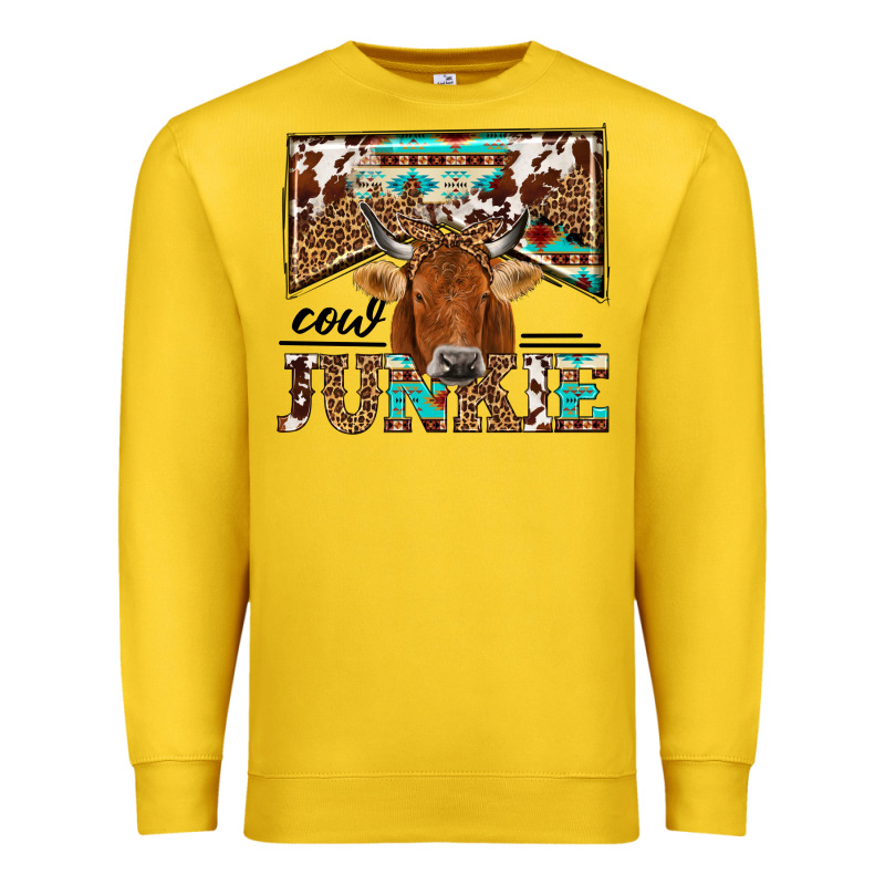 Cow Junkie Premium Sweatshirt by NancyCooperArtShop | Teevron
