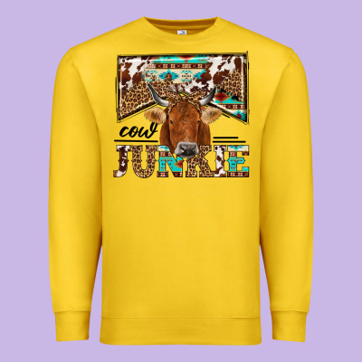 Cow Junkie Premium Sweatshirt Designed By Nancycooperartshop