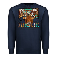 Navy cow junkie Premium Sweatshirt - NancyCooperArtShop